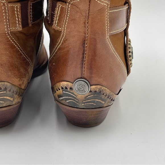 Circle S “Triger” Leather Boots Women’s Sz 7 Vintage Brown Slouchy Western - Picture 5 of 16